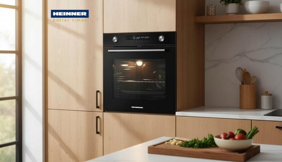 Heinner Einbau-Backofen HBO-M7212GCDRP-GBK – 72 Liter – 60 cm – Schwarzglas – Bild 5