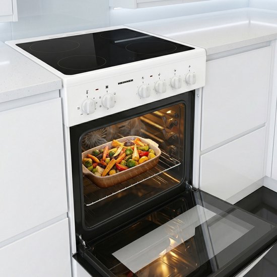 Heinner HFSC-S56E4VWH Keramikkochfeldherd – 50 cm – 4 Kochzonen – Elektrobackofen mit Grill und Umluft – Bild 12