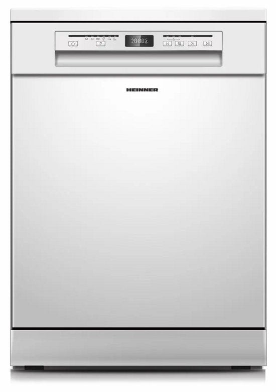 Heinner HDW-FSM60614DWE freistehender Geschirrspüler – 14 Maßgedecke – AquaStop – Energieklasse E – Weiß – Produktfoto