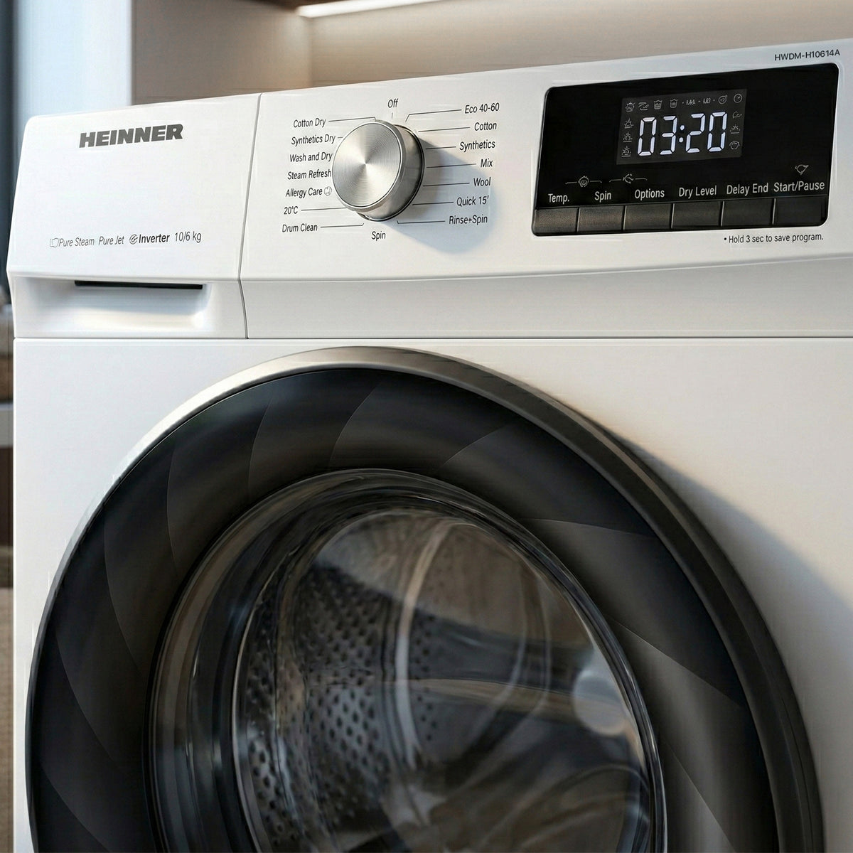 Heinner Waschtrockner HWDM-H10614A – 10/6 kg – 1400 U/min – Energieeffizienzklasse D – Bild 8
