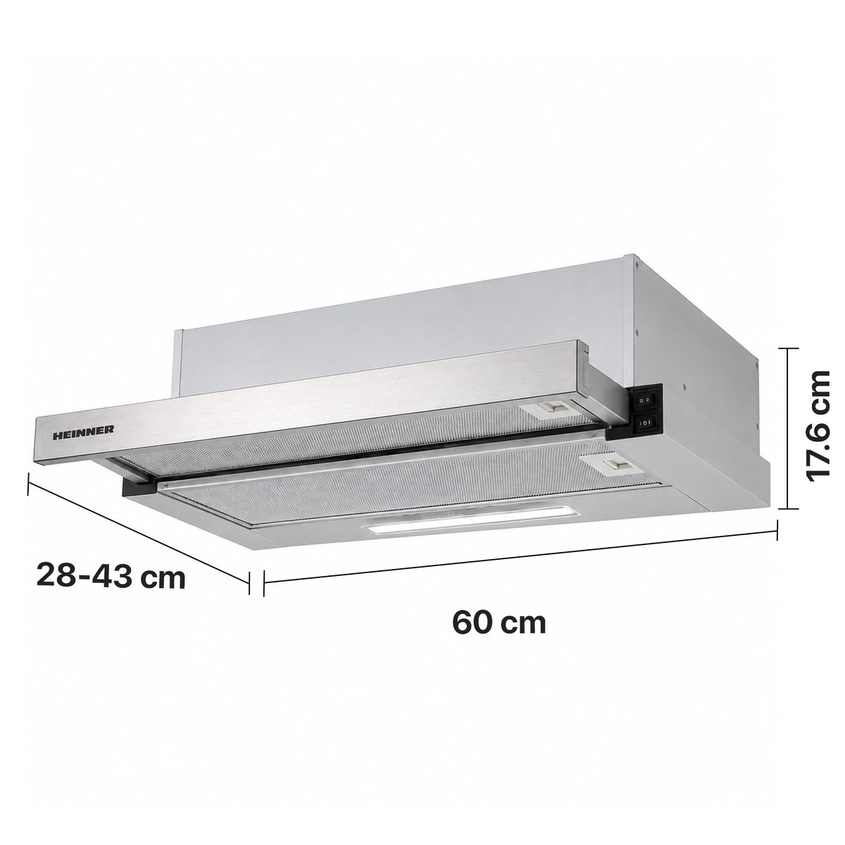 Heinner HTCH-440FS Dunstabzugshaube – Energieeffizienzklasse C – Inox – Bild 3
