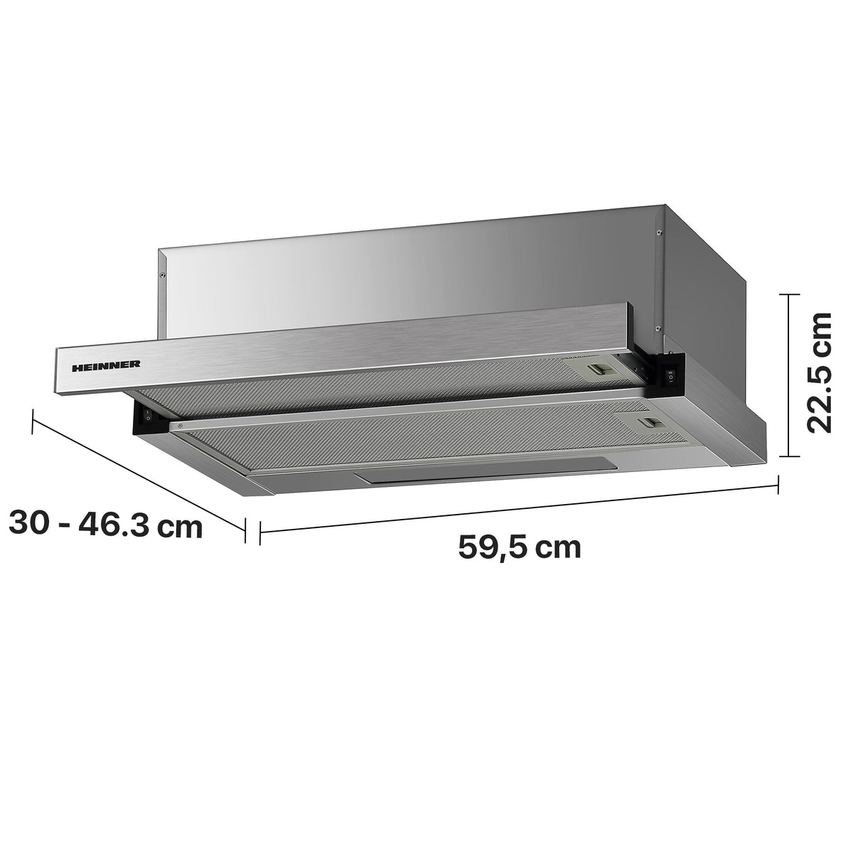 Heinner HTCH-F400IX Dunstabzugshaube – Energieeffizienzklasse B – Inox – Bild 3