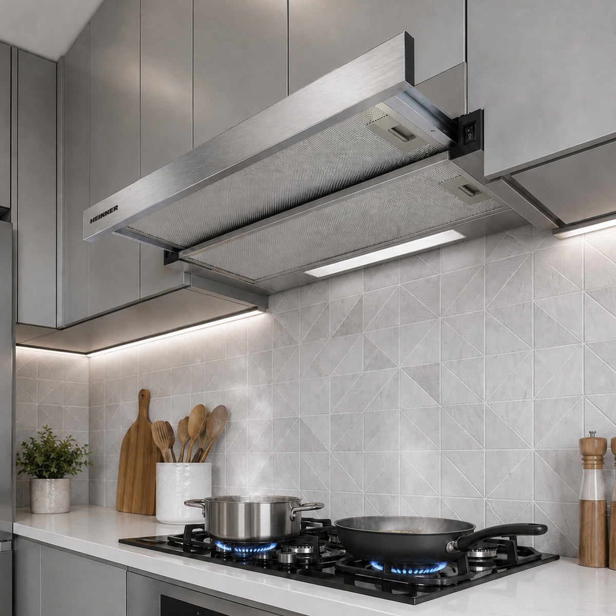 Heinner HTCH-F400IX Dunstabzugshaube – Energieeffizienzklasse B – Inox – Bild 8
