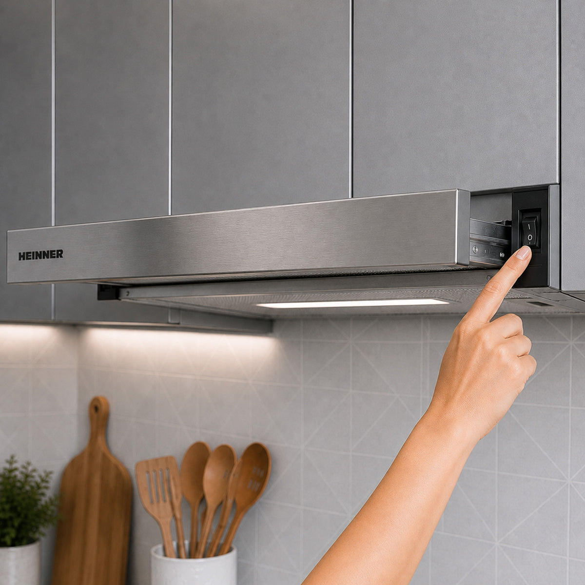 Heinner HTCH-F400IX Dunstabzugshaube – Energieeffizienzklasse B – Inox – Bild 9