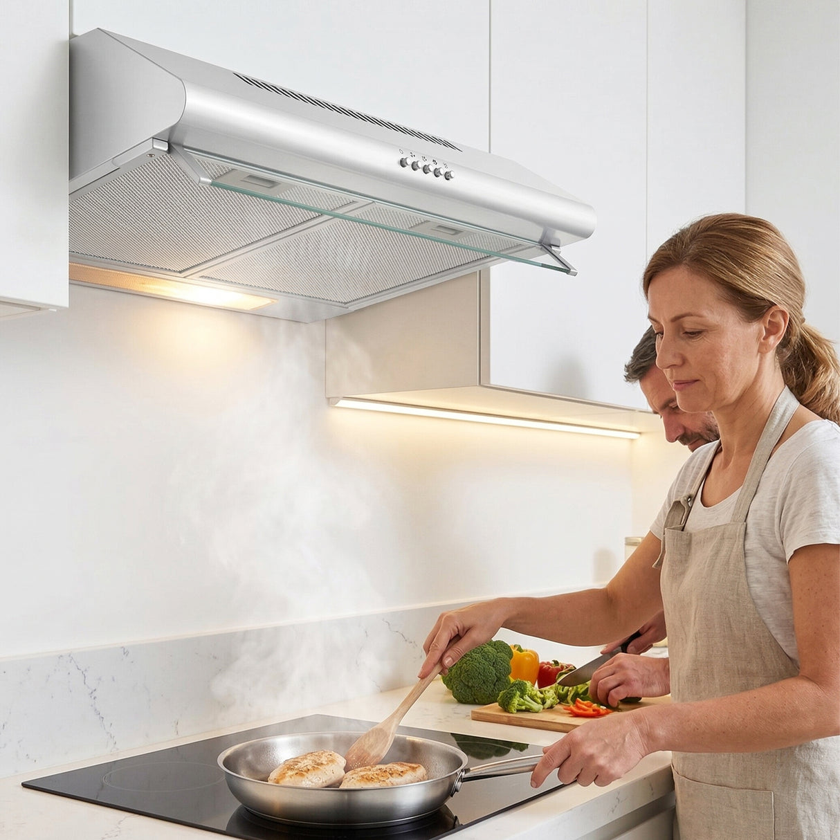 Heinner CH-400 Unterbau-Dunstabzugshaube - 60 cm, 3 Leistungsstufen – Bedienfeld