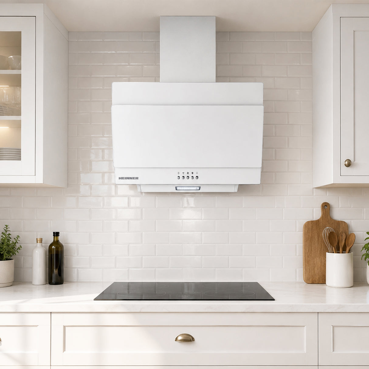 Heinner DCH-350RGWH Dunstabzugshaube, schräges Design – 60 cm – 3 Geschwindigkeiten – Drucktastensteuerung – Bild 5