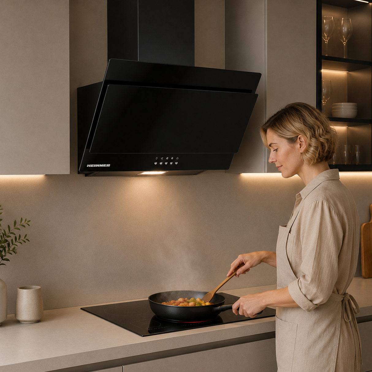 Heinner DCH-350RGBK Dunstabzugshaube Schräghaube – 60 cm – 3 Geschwindigkeiten – schwarz – Bild 7