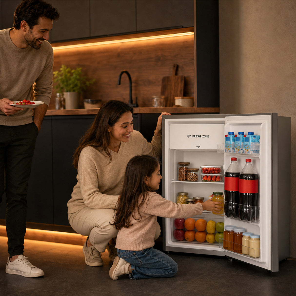Heinner Tischkühlschrank HF-HS94SE – 94 Liter – LED-Beleuchtung – Bild 8
