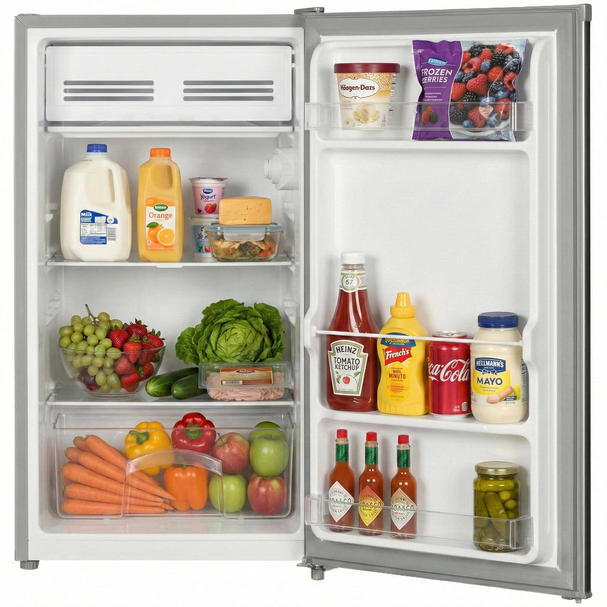 Tischkühlschrank Heinner HF-HM90SE – 90 Liter – LED-Beleuchtung – Wendetür – Energieeffizienzklasse E – Bild 3