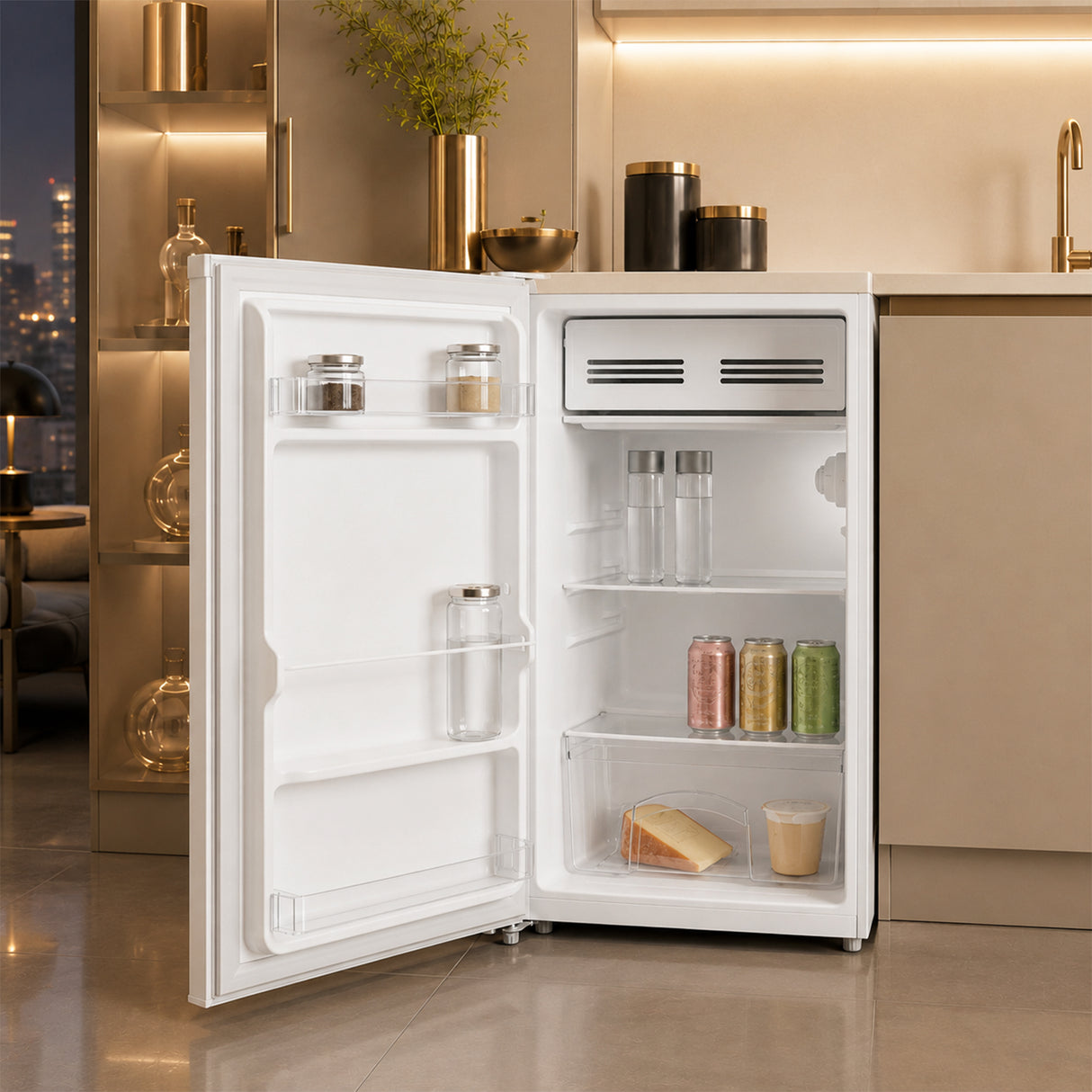 Tischkühlschrank Heinner HF-HM90E – 90 Liter – umschaltbarer Türanschlag – Energieeffizienzklasse E – Bild 8