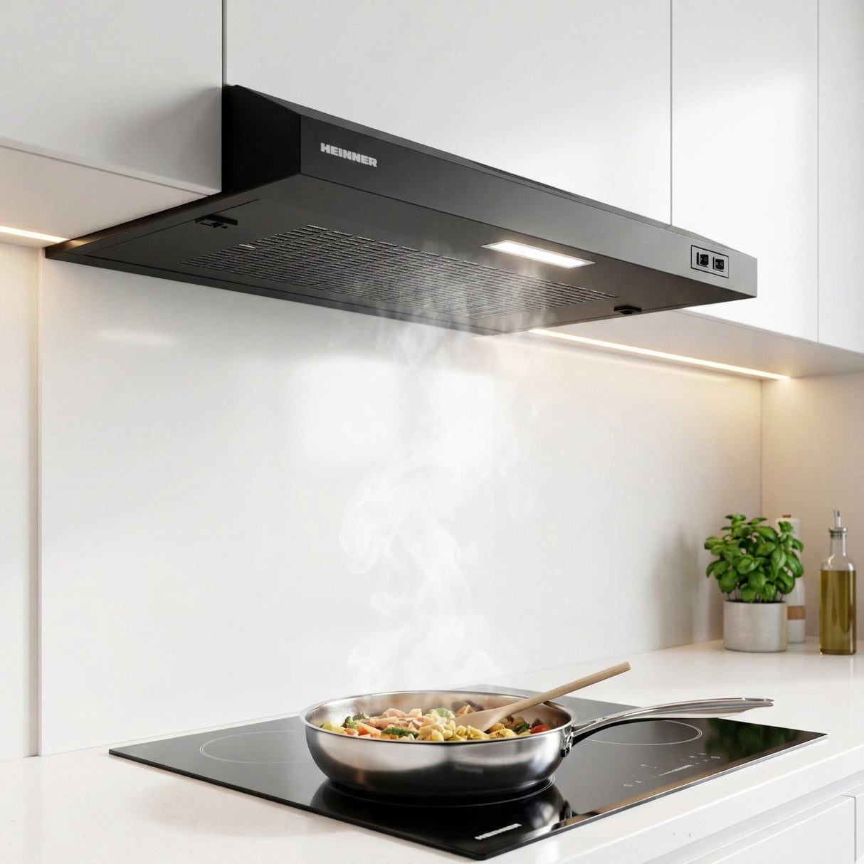 Heinner CH-MD190BK Unterbau-Dunstabzugshaube – 60 cm – 2 Geschwindigkeiten – Schwarz – Bild 6