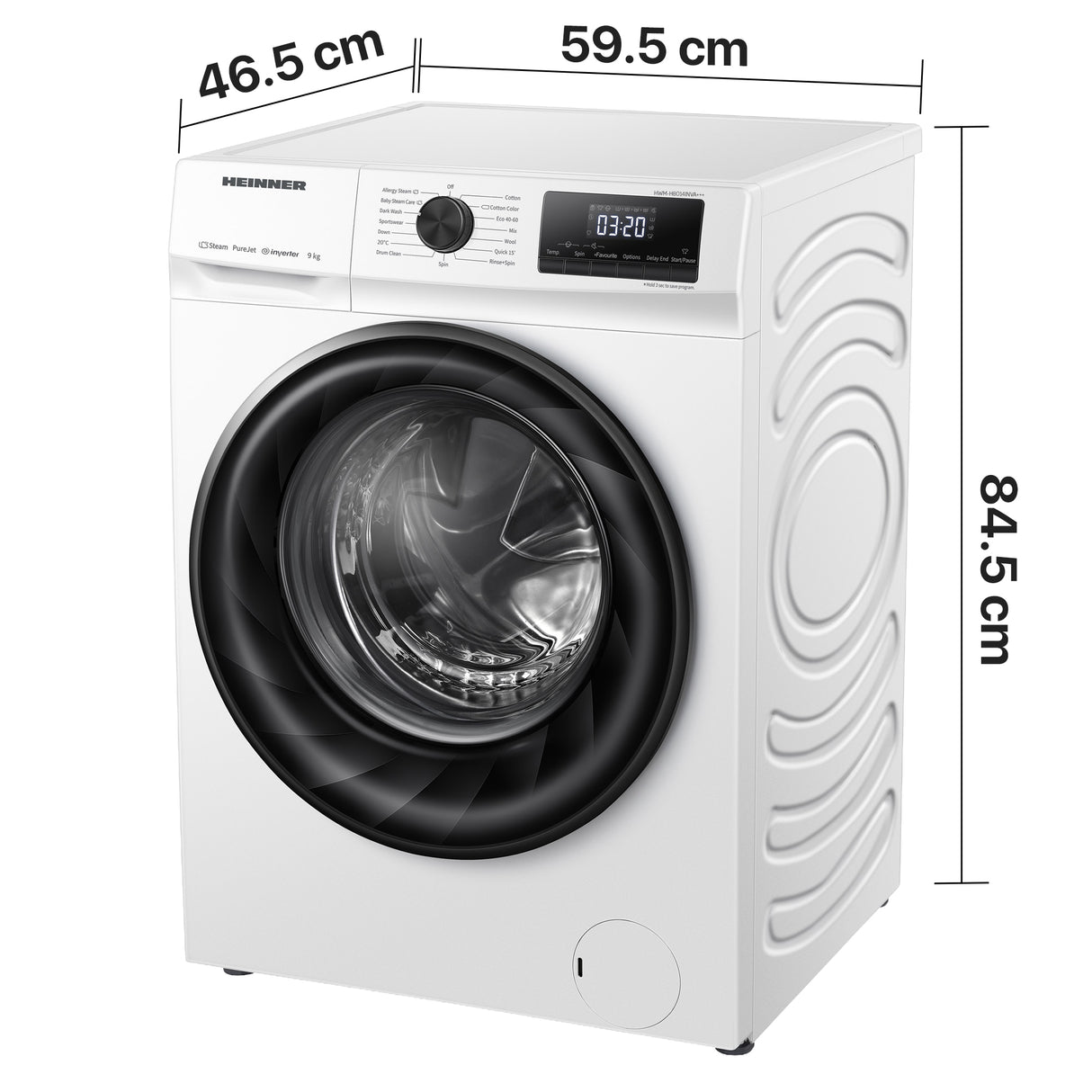 Heinner Waschmaschine HWM-H8014INVA 8 kg – 1400 U/min – Energieeffizienzklasse A – Bild 4