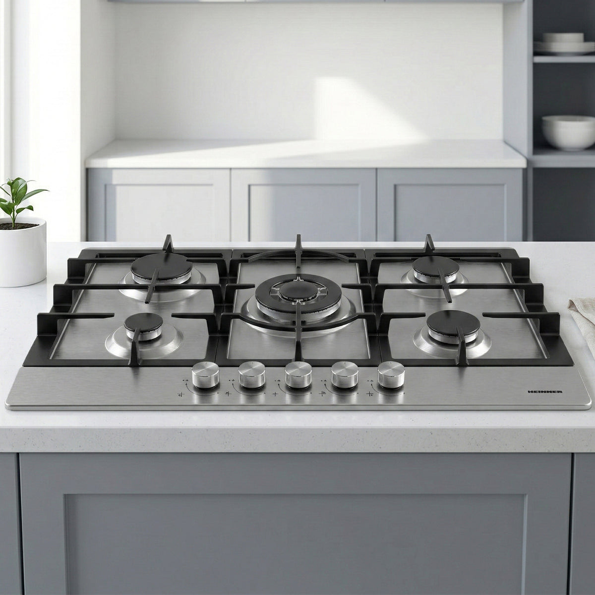Heinner HBH-M705IWFIX Gaskochfeld – 60 cm – 4 Brenner – Wokbrenner – Gusseisenroste – Bild 5