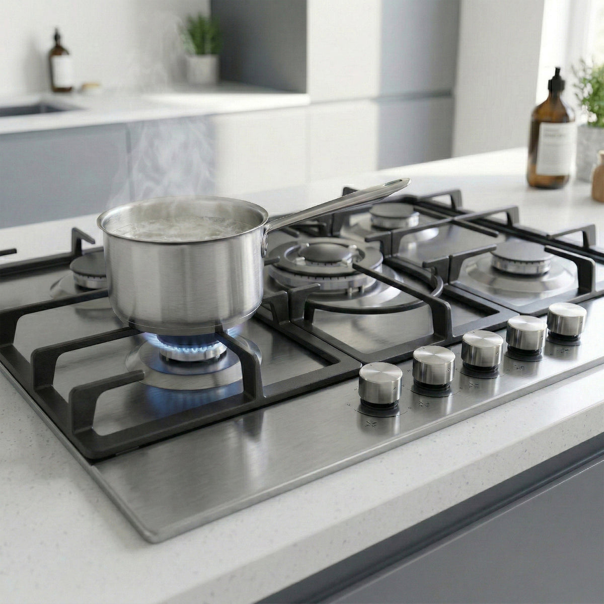 Heinner HBH-M705IWFIX Gaskochfeld – 60 cm – 4 Brenner – Wokbrenner – Gusseisenroste – Bild 8