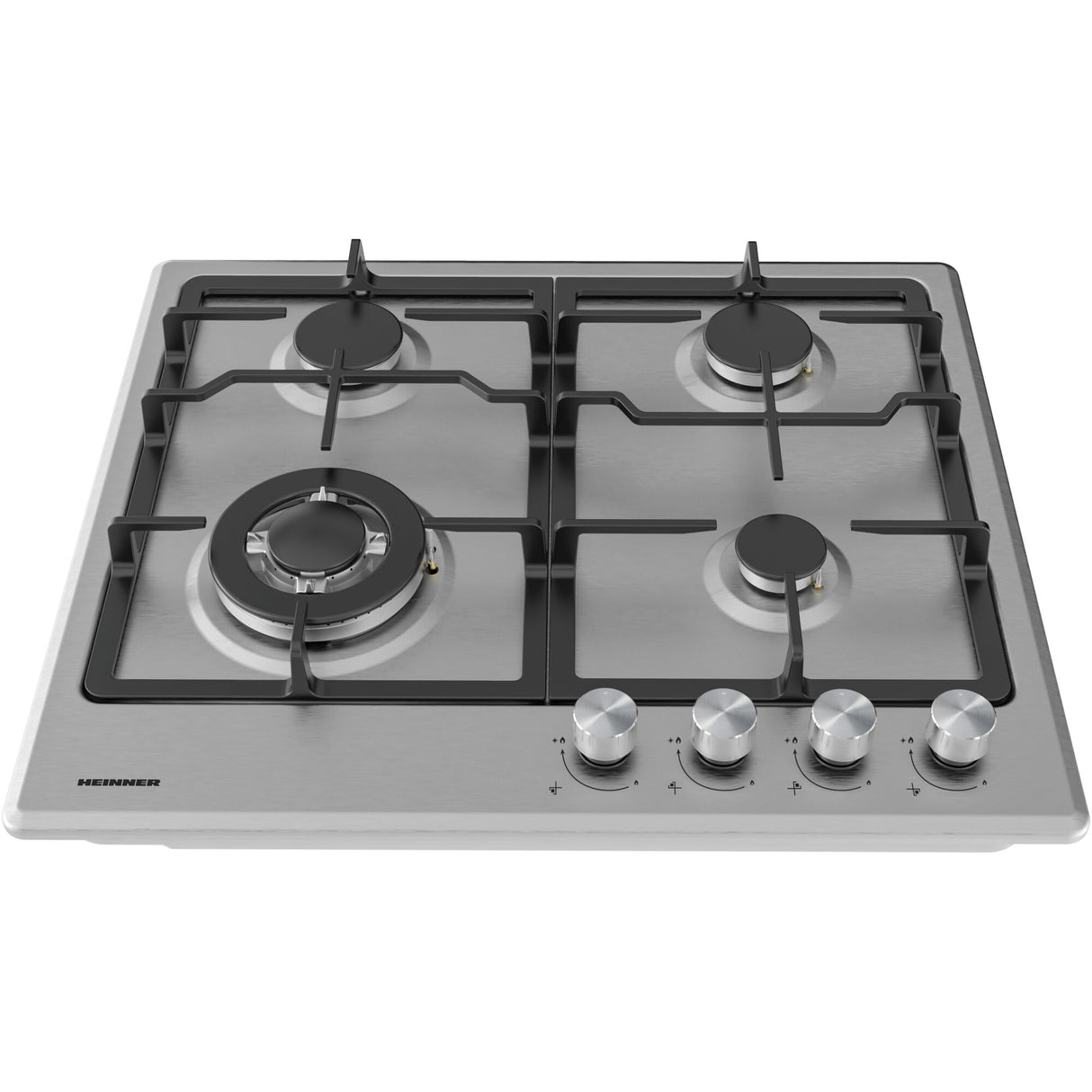 Heinner HBH-M495IWFIX Gaskochfeld – 59 cm – 4 Brenner – Wokbrenner – Gusseisenroste – Bild 2