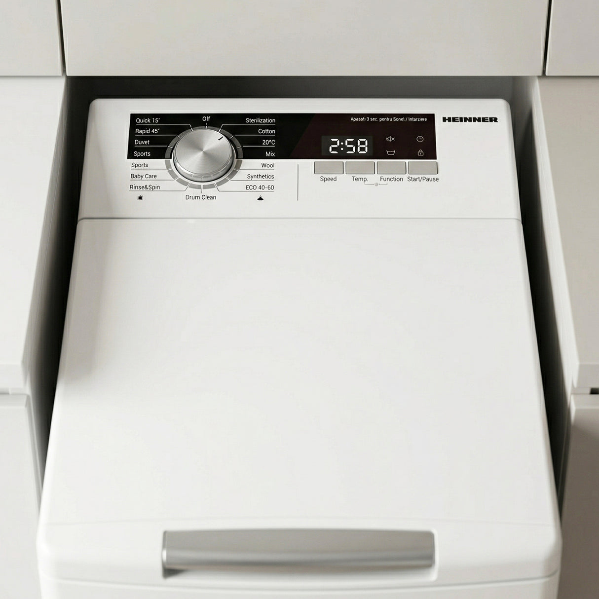 Heinner Waschmaschine HWM-TL8013IVA – Toplader – 8 kg – 1300 U/min – Energieeffizienzklasse A – Bild 7