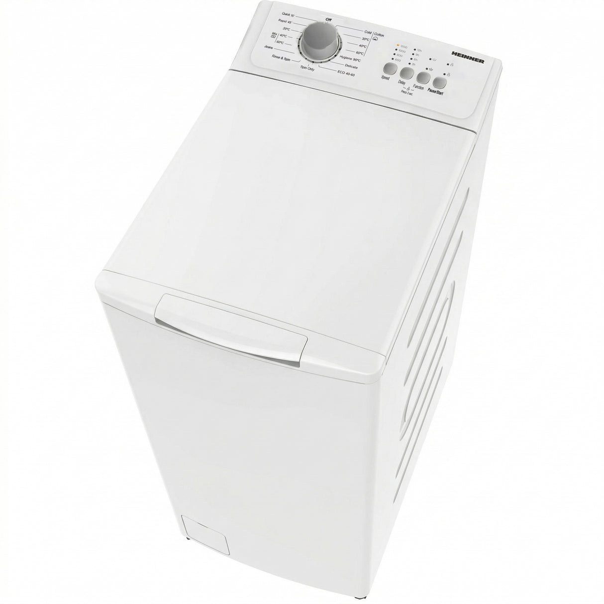 Waschmaschine Heinner HWM-TL7012C – Toplader – 7 kg – 1200 U/Min – Energieeffizienzklasse C – Bedienfeld