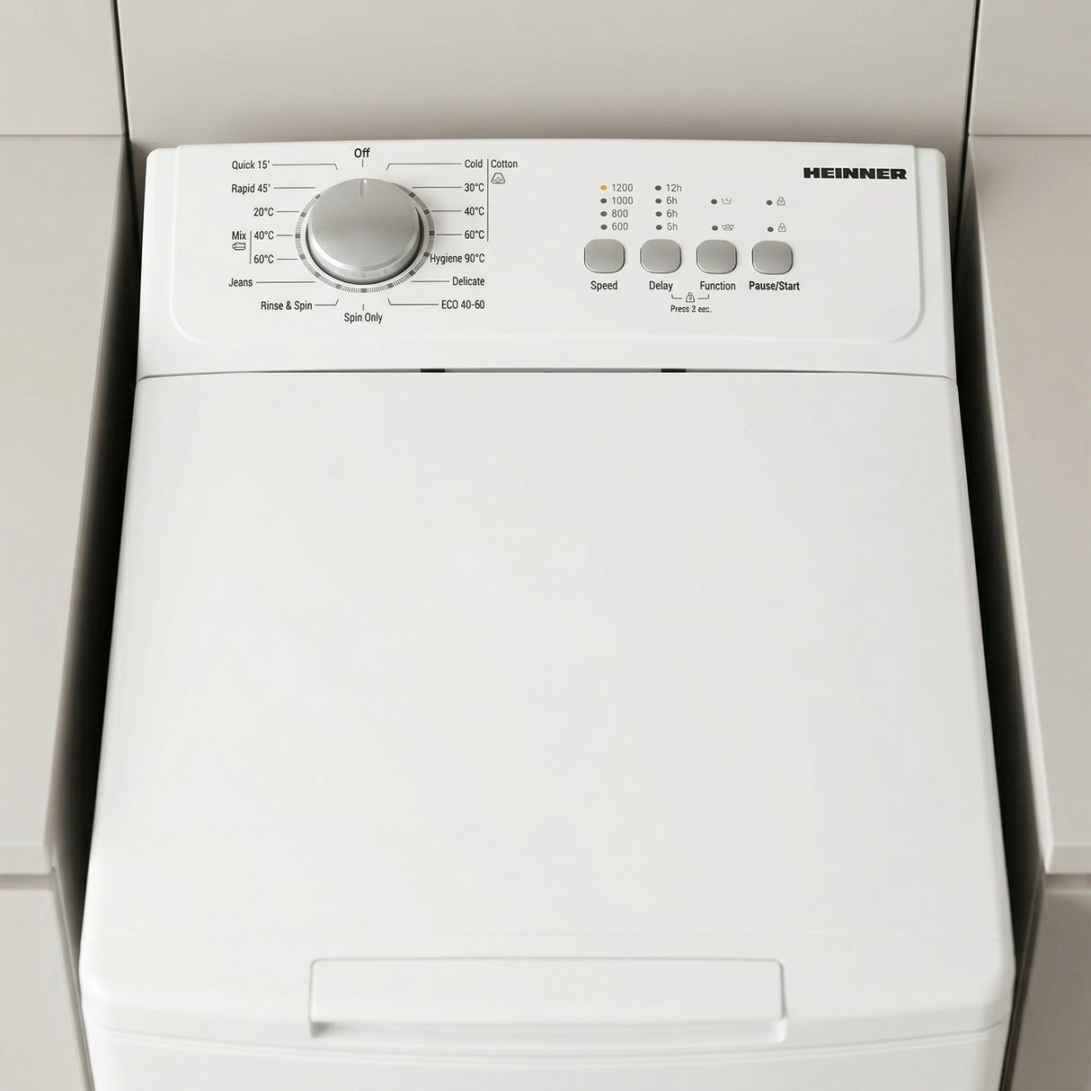Waschmaschine Heinner HWM-TL7012C – Toplader – 7 kg – 1200 U/Min – Energieeffizienzklasse C – Bild 7