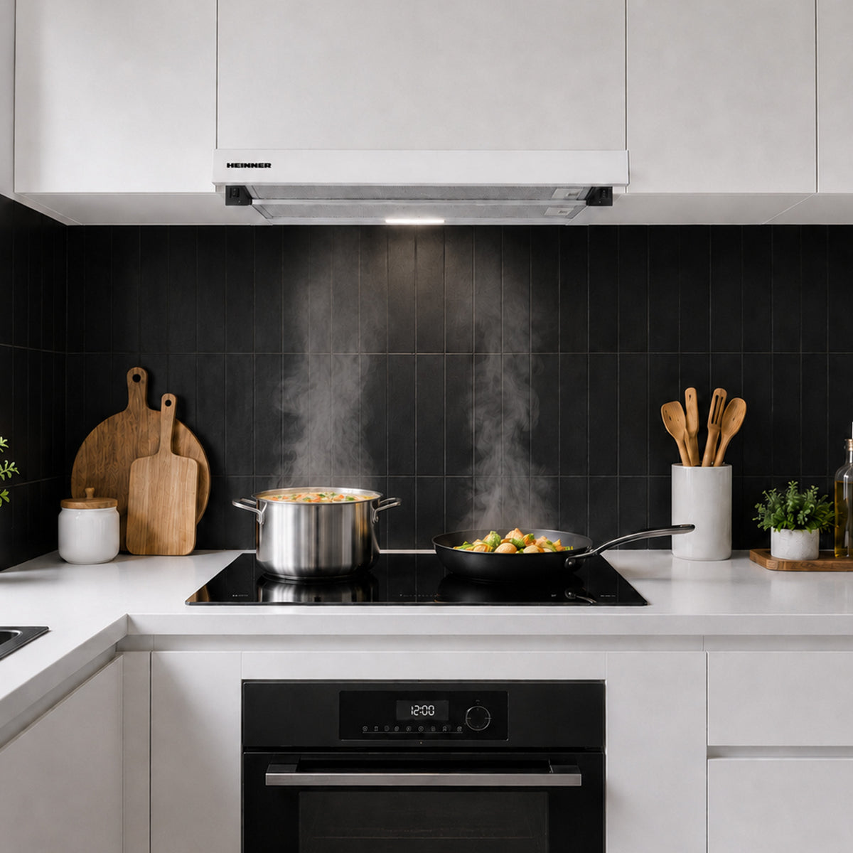 Heinner HTCH-F400WH Dunstabzugshaube – Energieeffizienzklasse B – weiß – Bild 5