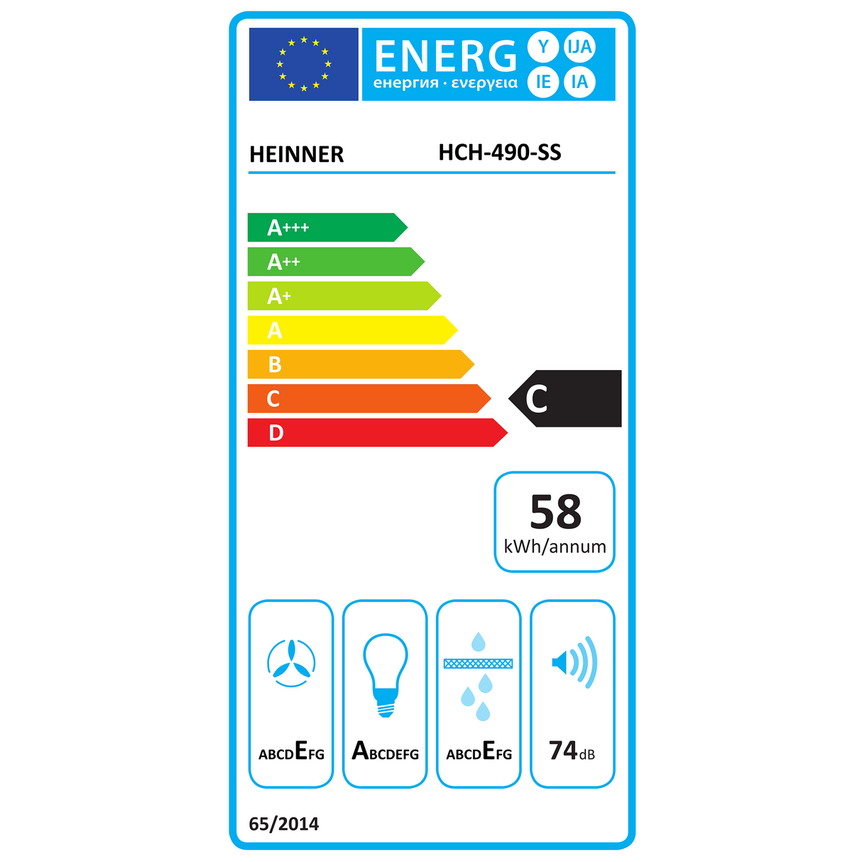 Dunstabzugshaube Heinner HCH-490-SS – Wandhaube – Edelstahl – 3 Geschwindigkeiten – LED-Beleuchtung – Umluft – Bild 2