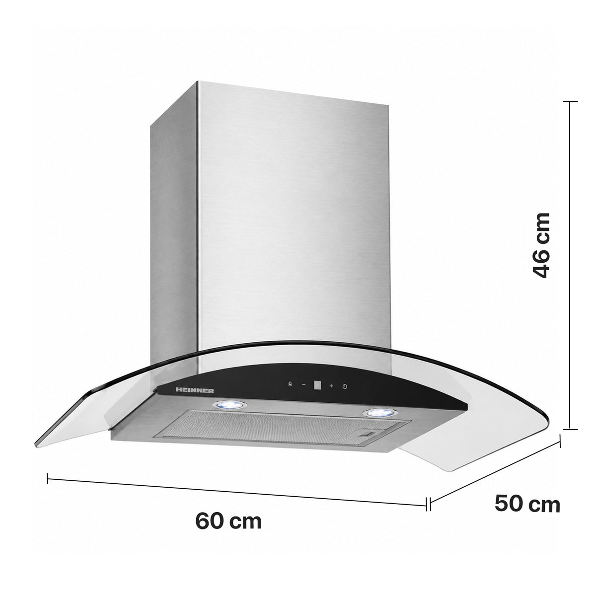 Heinner HDCH-MD650GIX Dunstabzugshaube – Energieeffizienzklasse A+++ – Inox – Bild 3
