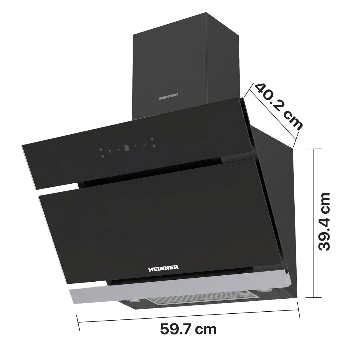Heinner Dunstabzugshaube HDCH-MD620RGBK – 60 cm – 4 Geschwindigkeiten – Schwarz – Bild 3