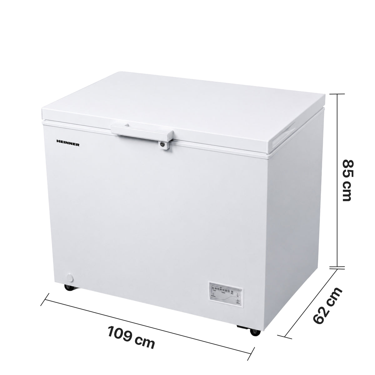 Heinner Gefriertruhe HCF-287CNHE 287 Liter – Convertible – Schnellgefrierfunktion – Energieeffizienzklasse E – Maßzeichnung