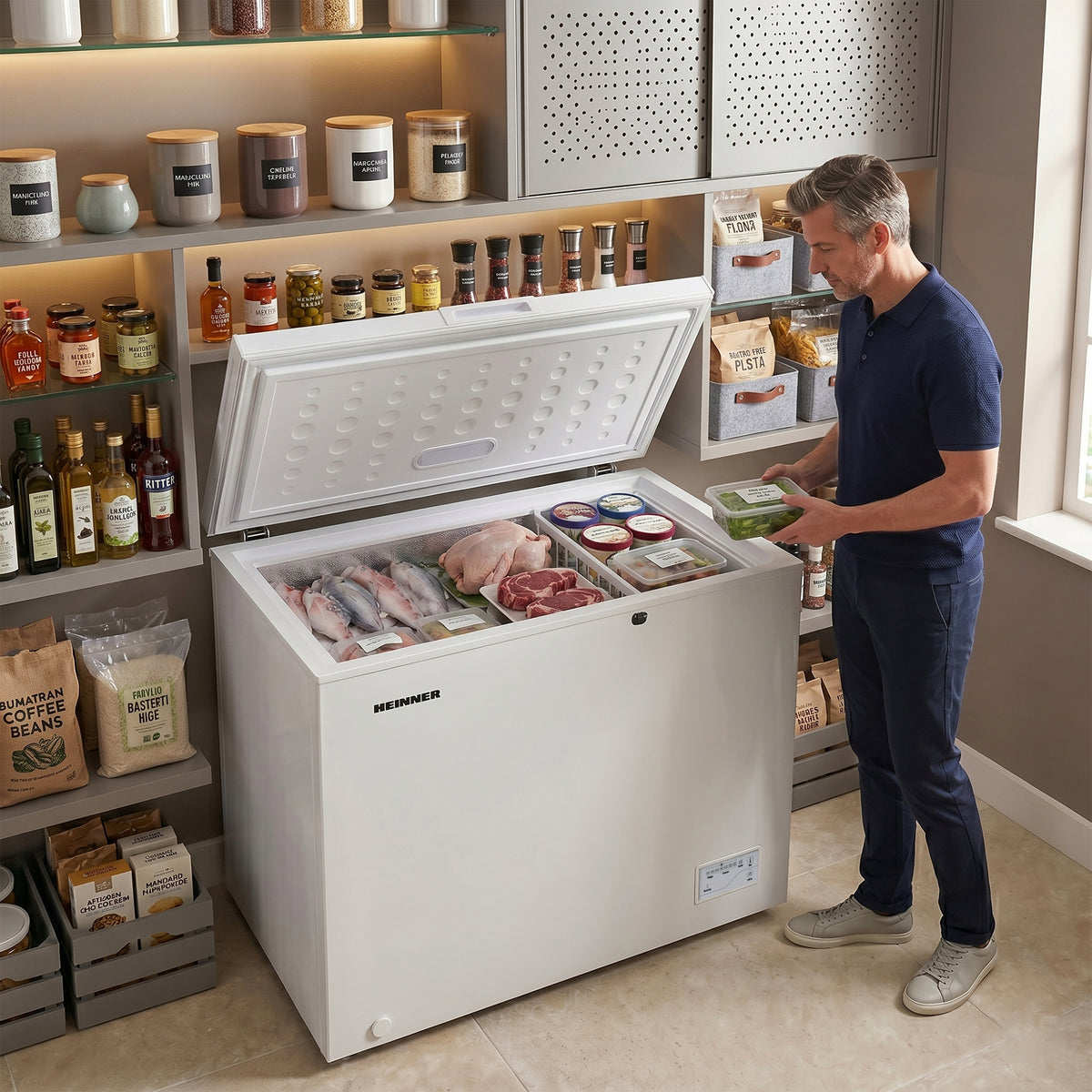 Heinner Gefriertruhe HCF-287CNHE 287 Liter – Convertible – Schnellgefrierfunktion – Energieeffizienzklasse E – Bild 9