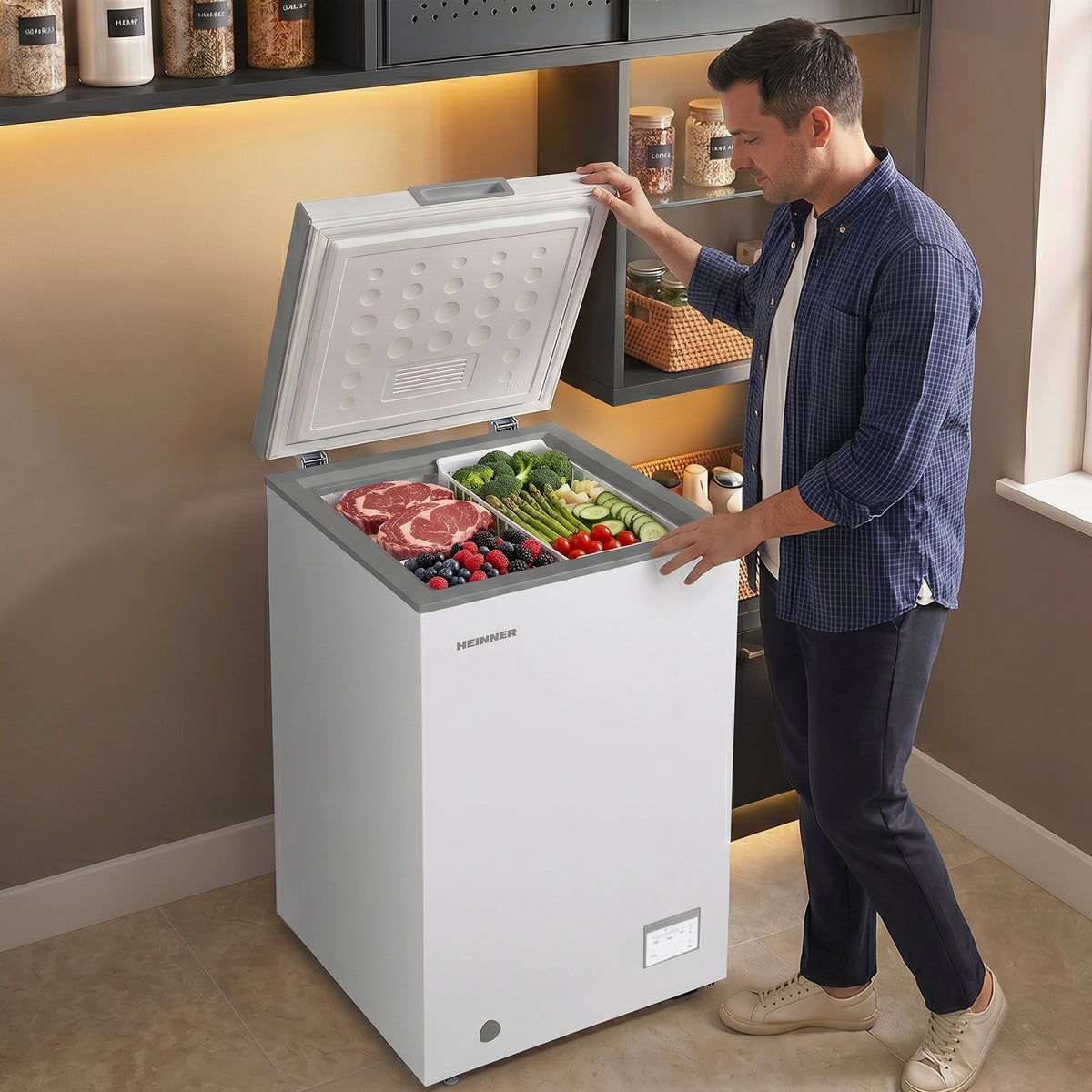 Heinner Gefriertruhe HCF-HM100CSE – 98 Liter – umrüstbar – Schnellgefrierfunktion – Bild 10