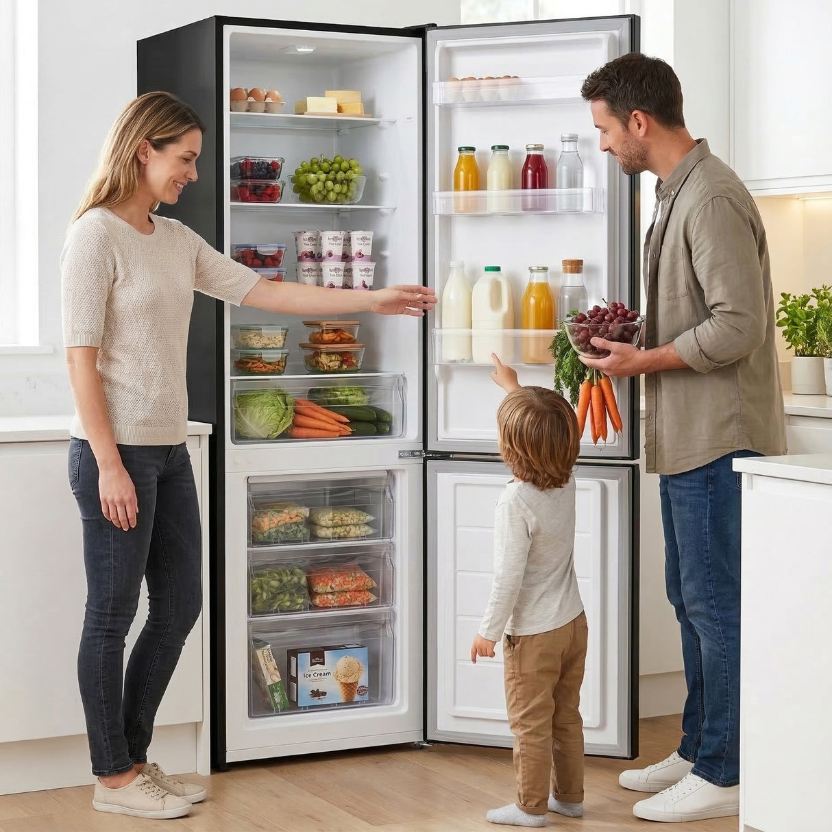 Heinner Kühl-Gefrierkombination HC-HM262BKE++ – 262L, LED-Beleuchtung und Energieeffizienzklasse A++ – Bild 9