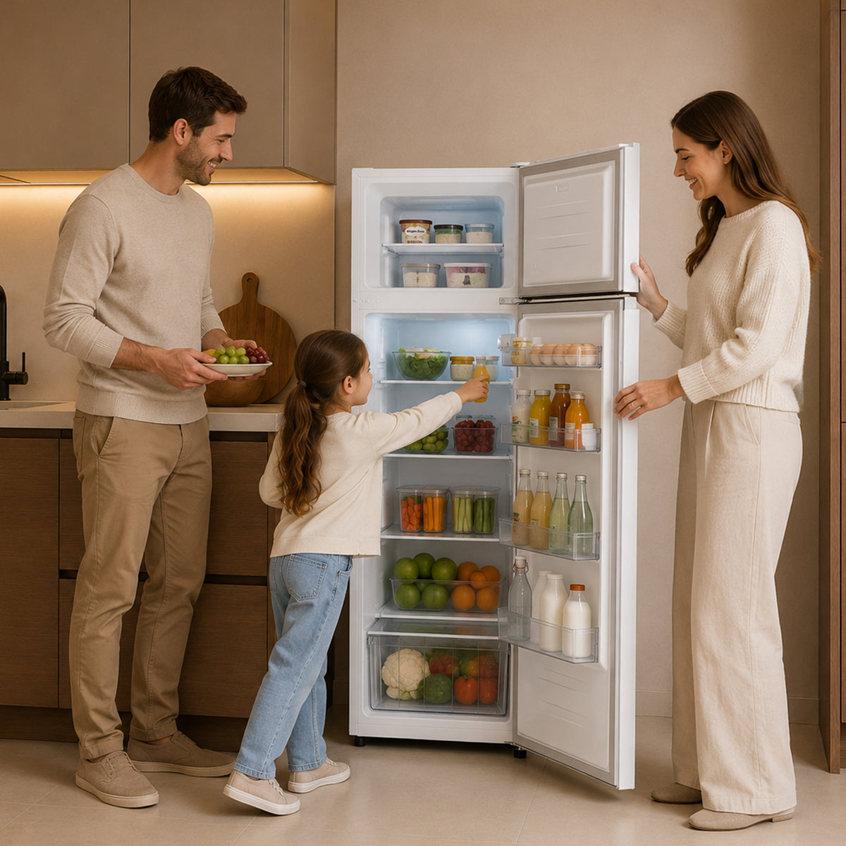 Heinner Kühl-Gefrierkombination HF-HS243E – 243 Liter – LED-Beleuchtung – Energieeffizienzklasse E – Bild 9