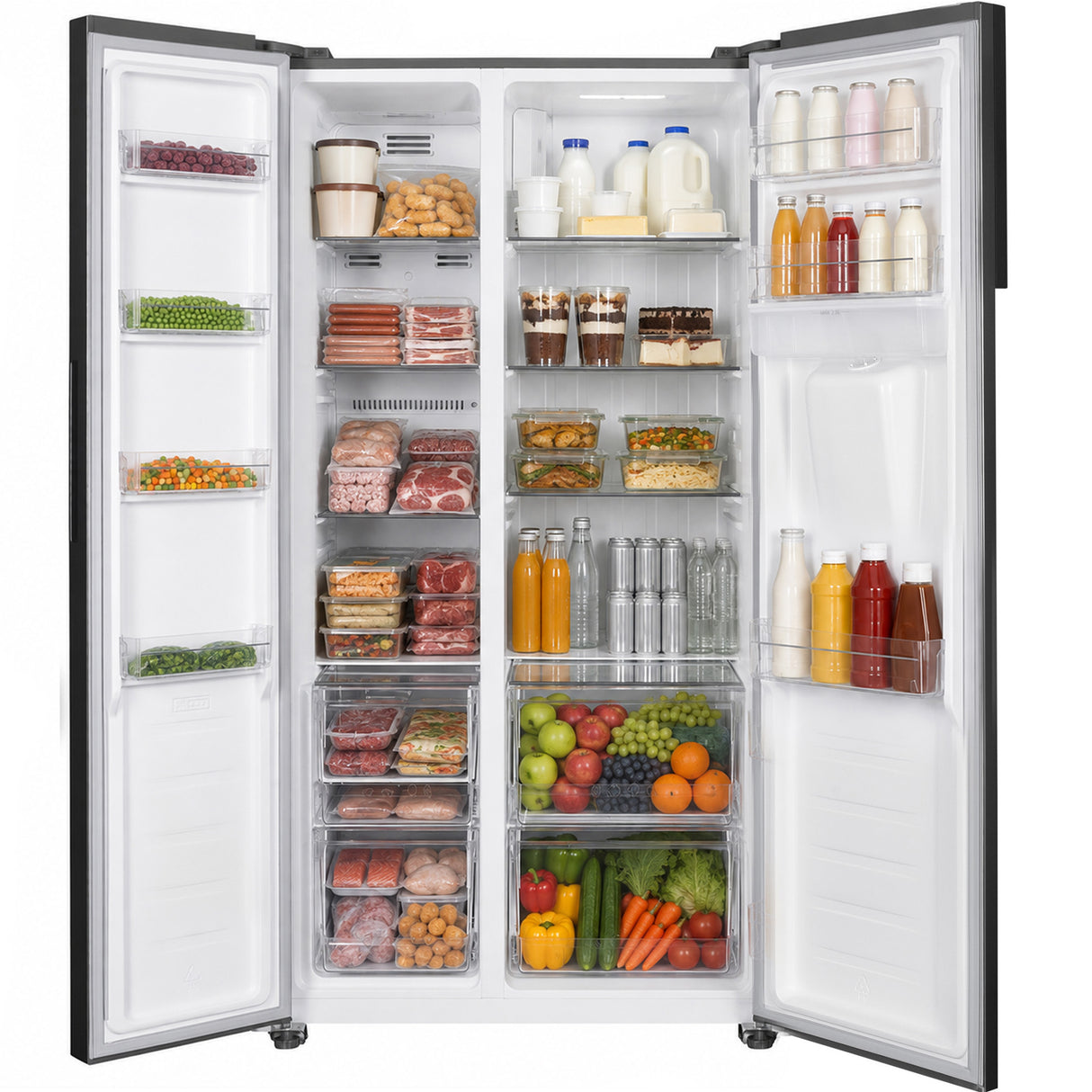 Heinner Amerikanischer Kühlschrank HSBS-H439NFXWDE – 439L – Wasserspender – No-Frost – Energieeffizienzklasse E – Bild 3