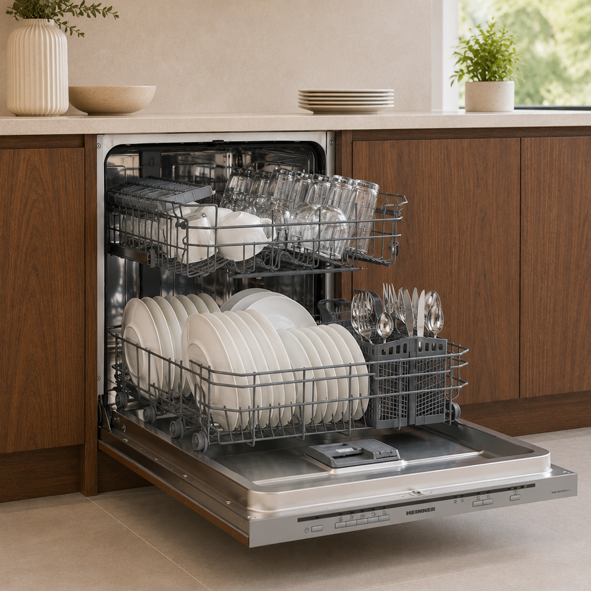 Heinner Einbaugeschirrspüler HDW-BIM60514E – 60 cm – 14 Maßgedecke – Energieeffizienzklasse E – AquaStop – Bild 8