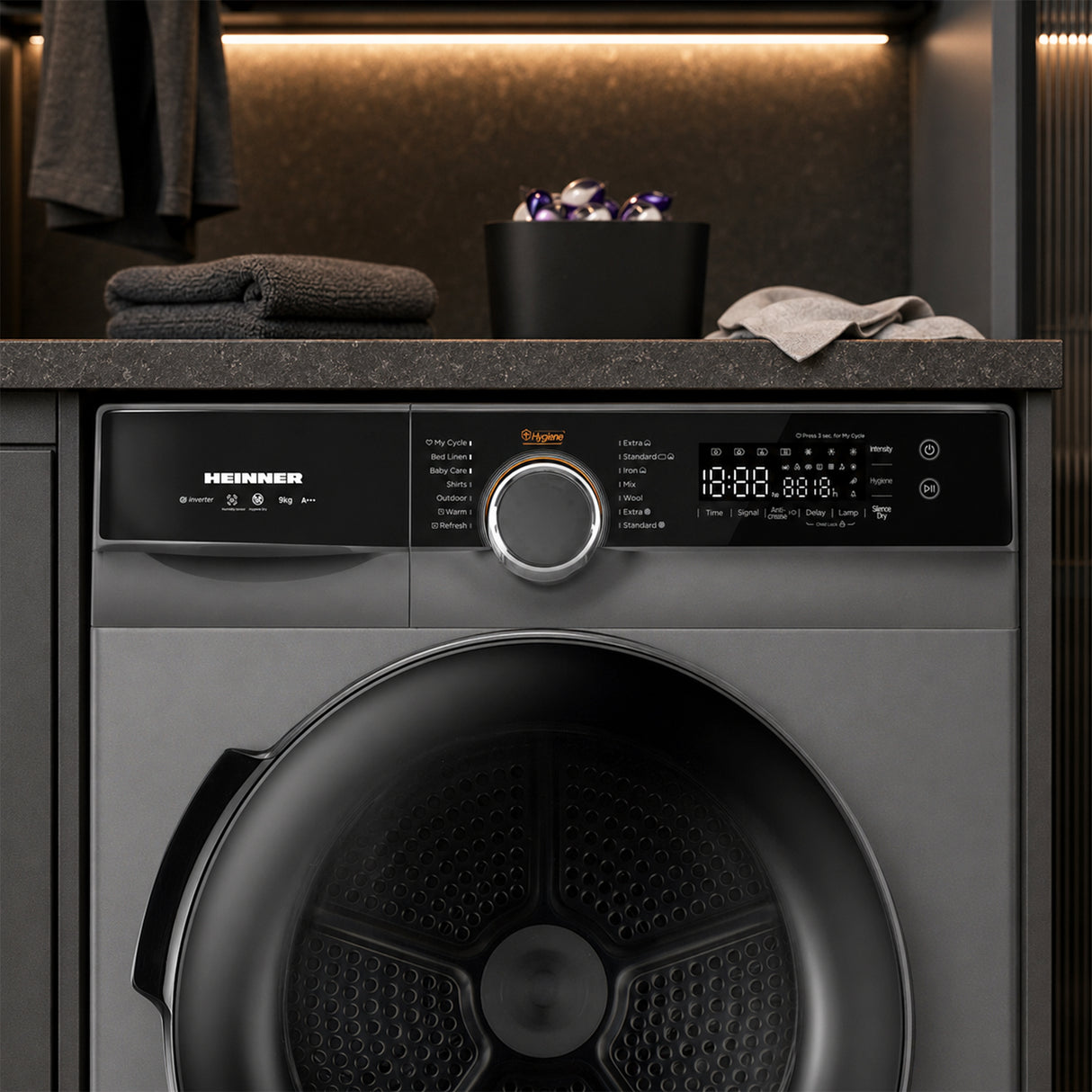 Heinner Wärmepumpentrockner HHPD-M9K3S – 9 kg – Energieeffizienzklasse C – Anwendungsbild 7