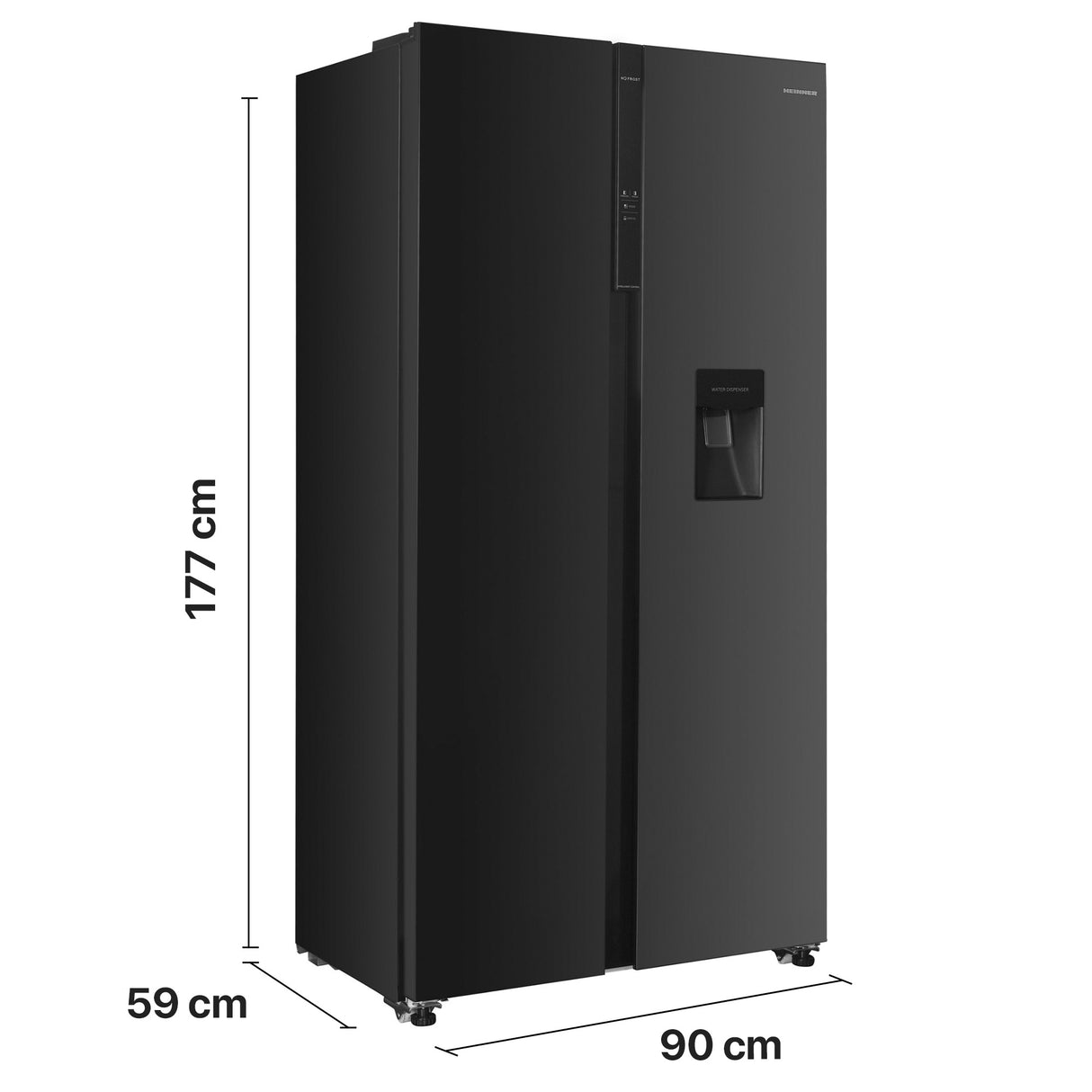 Heinner HSBS-H439NFBKWDE++ Amerikanischer Kühlschrank 439L – Wasserspender – Bild 3