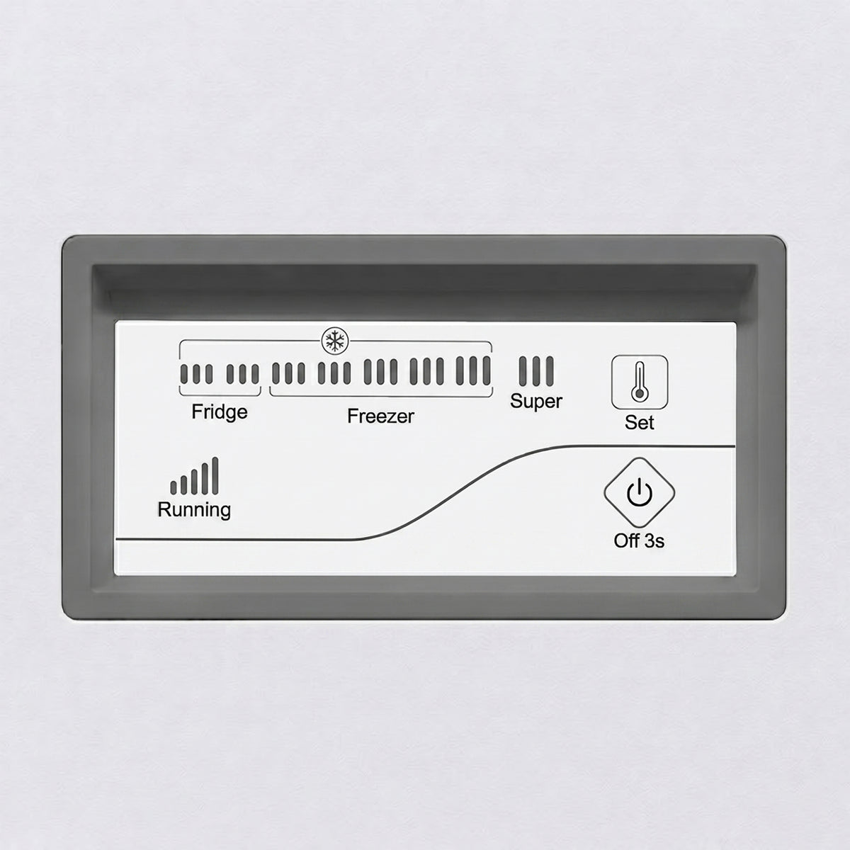 Heinner Gefriertruhe HCF-HM145CSE – 142 Liter – umrüstbar – Schnellgefrieren – Energieeffizienzklasse E – Bedienfeld