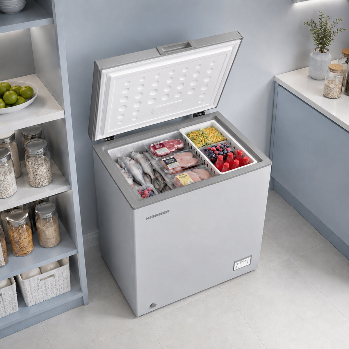 Heinner Gefriertruhe HCF-HM145CSE – 142 Liter – umrüstbar – Schnellgefrieren – Energieeffizienzklasse E – Bild 7