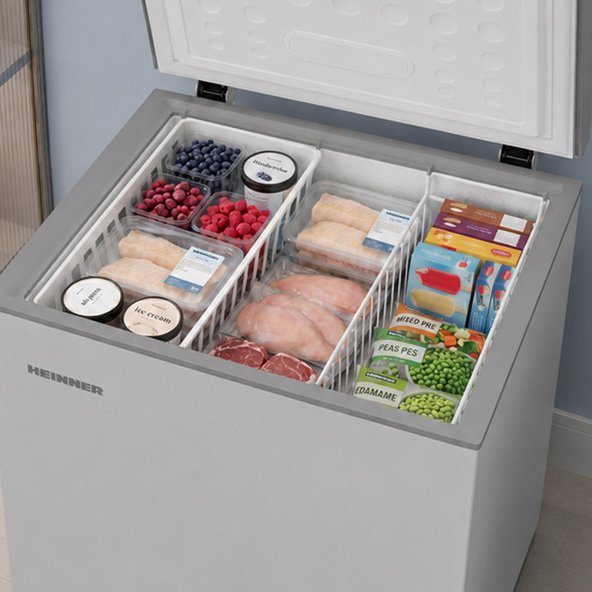 Heinner Gefriertruhe HCF-HM145CSE – 142 Liter – umrüstbar – Schnellgefrieren – Energieeffizienzklasse E – Bild 9