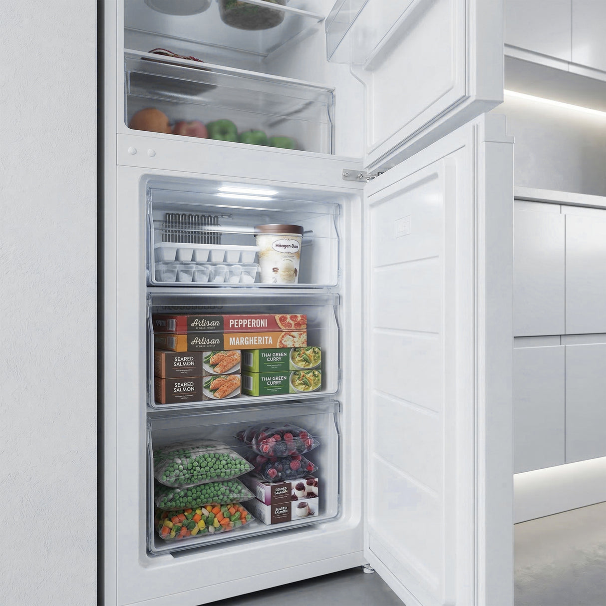Heinner HC-HM262E++ Kühl-Gefrierkombination 262 L – LED-Beleuchtung – Bild 8