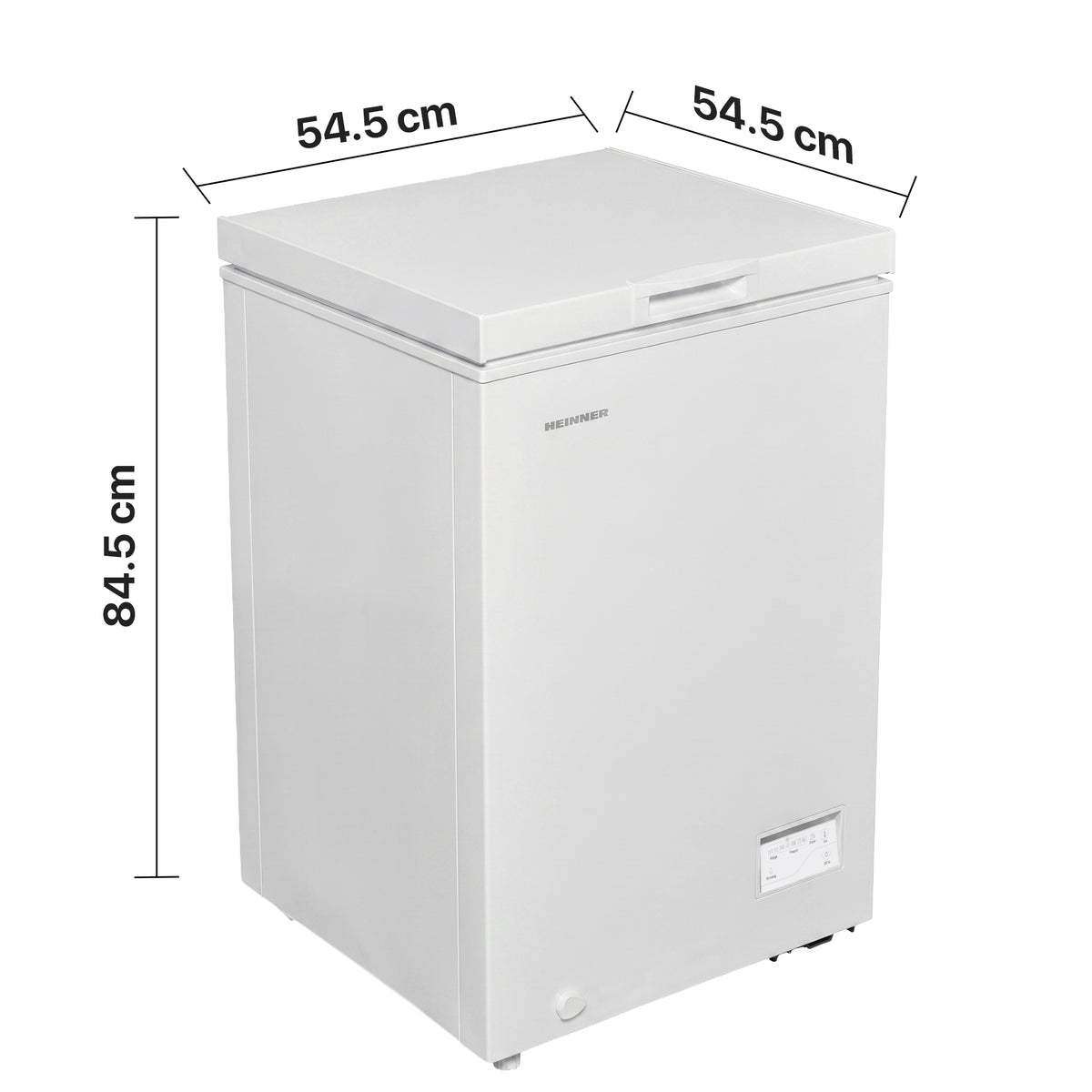 Heinner Gefriertruhe HCF-HM100CE – 98 Liter – konvertierbar – Schnellgefrierfunktion – Maßzeichnung