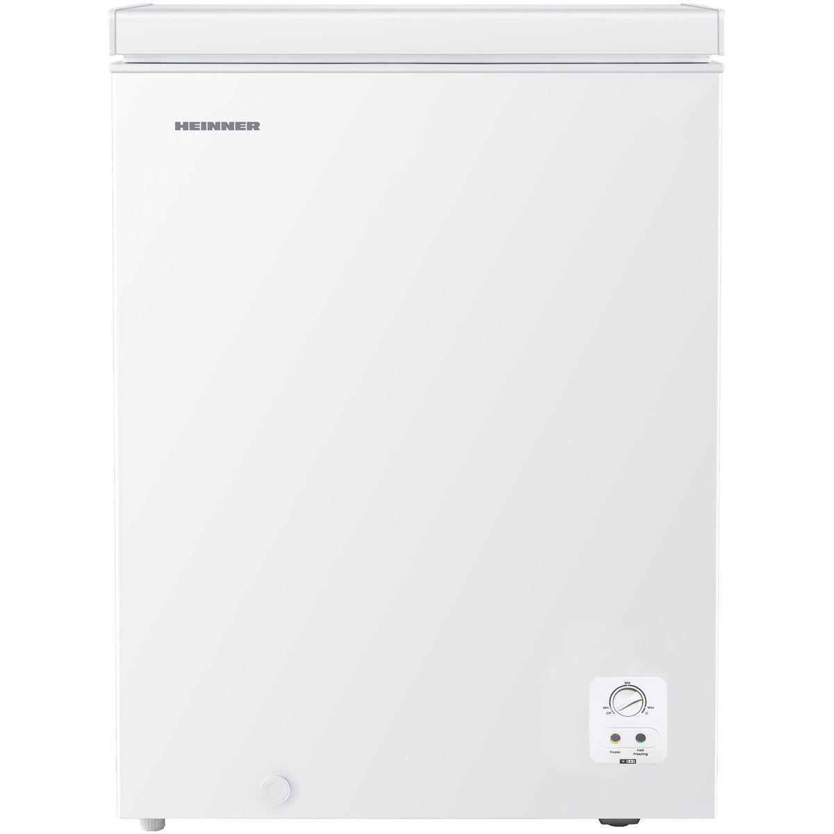 Heinner Gefriertruhe HCF-HS142E – 142 Liter – Schnellgefrierfunktion – Energieeffizienzklasse E – Produktfoto