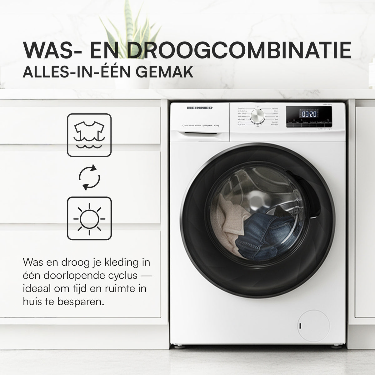 Waschtrockner Heinner HWDM-H9614A – 9/6 kg – 1400 U/Min – antibakteriell – Energieeffizienzklasse D – Bild 4