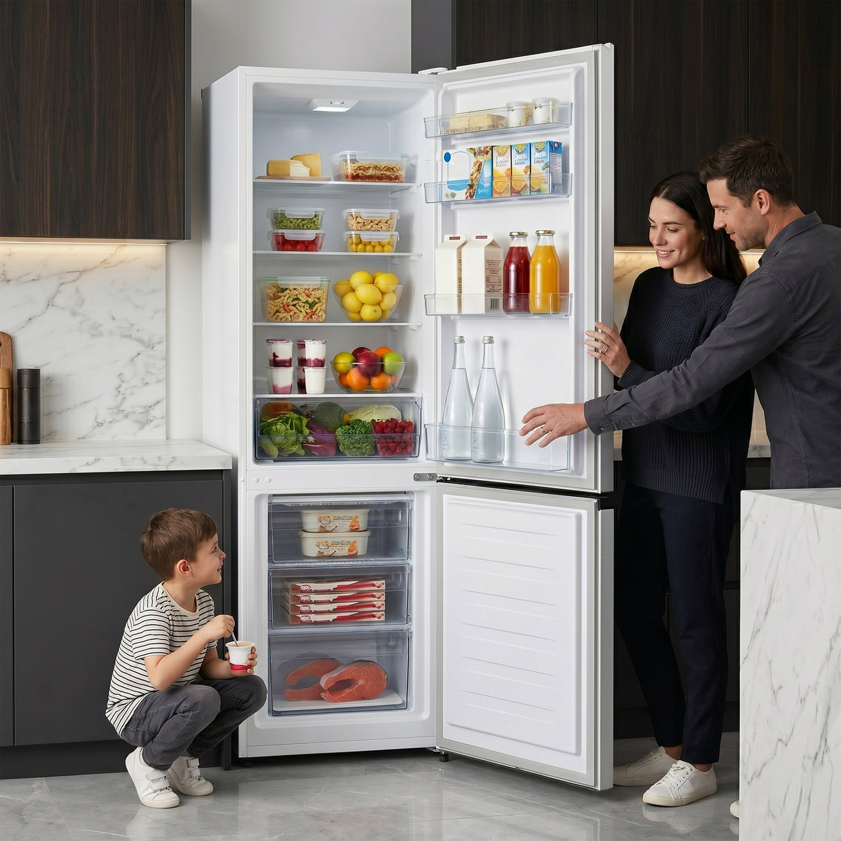Heinner Kühl-Gefrierkombination HC-HS269E – 269 Liter – LED-Beleuchtung – Energieeffizienzklasse E – Bild 9