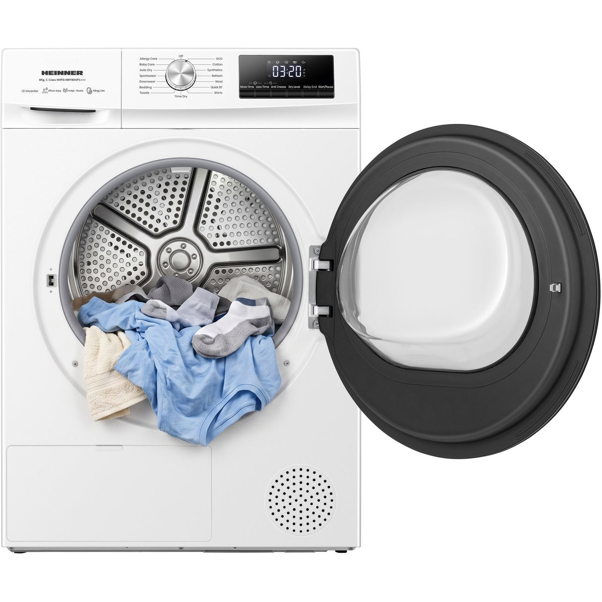 Heinner Wärmepumpentrockner HHPD-HMY80IVFC – 8 kg – Inverter – Energieeffizienzklasse C – Bild 3