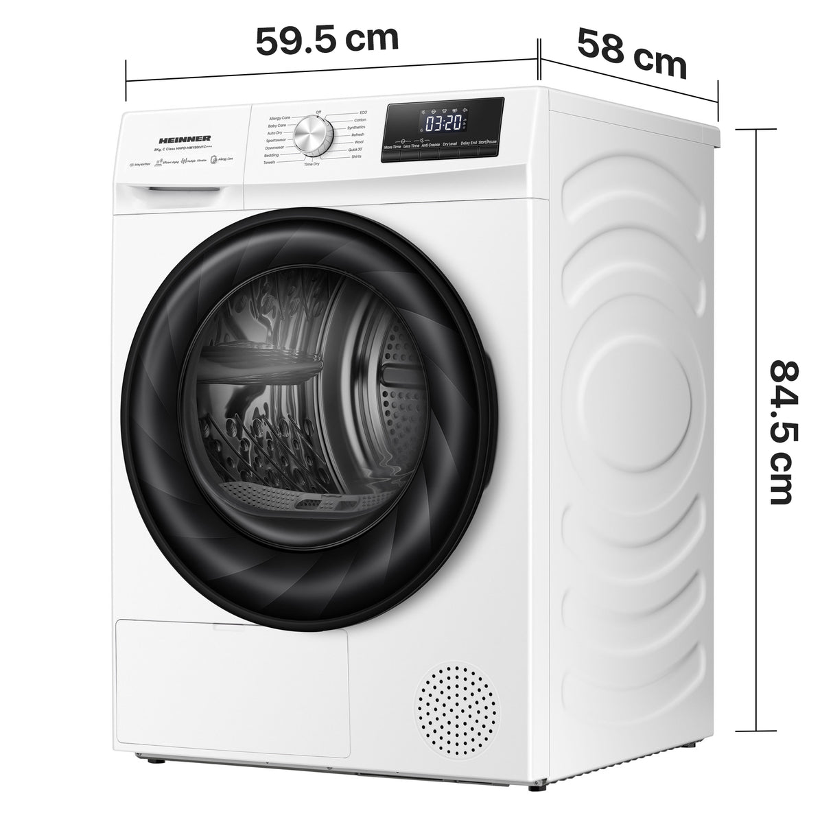 Heinner Wärmepumpentrockner HHPD-HMY80IVFC – 8 kg – Inverter – Energieeffizienzklasse C – Bild 4