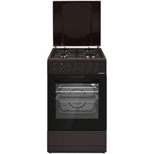 Heinner Gasherd HFSC-S60LITGC-BRW – 4 Brenner – Elektro-Backofen mit Grill