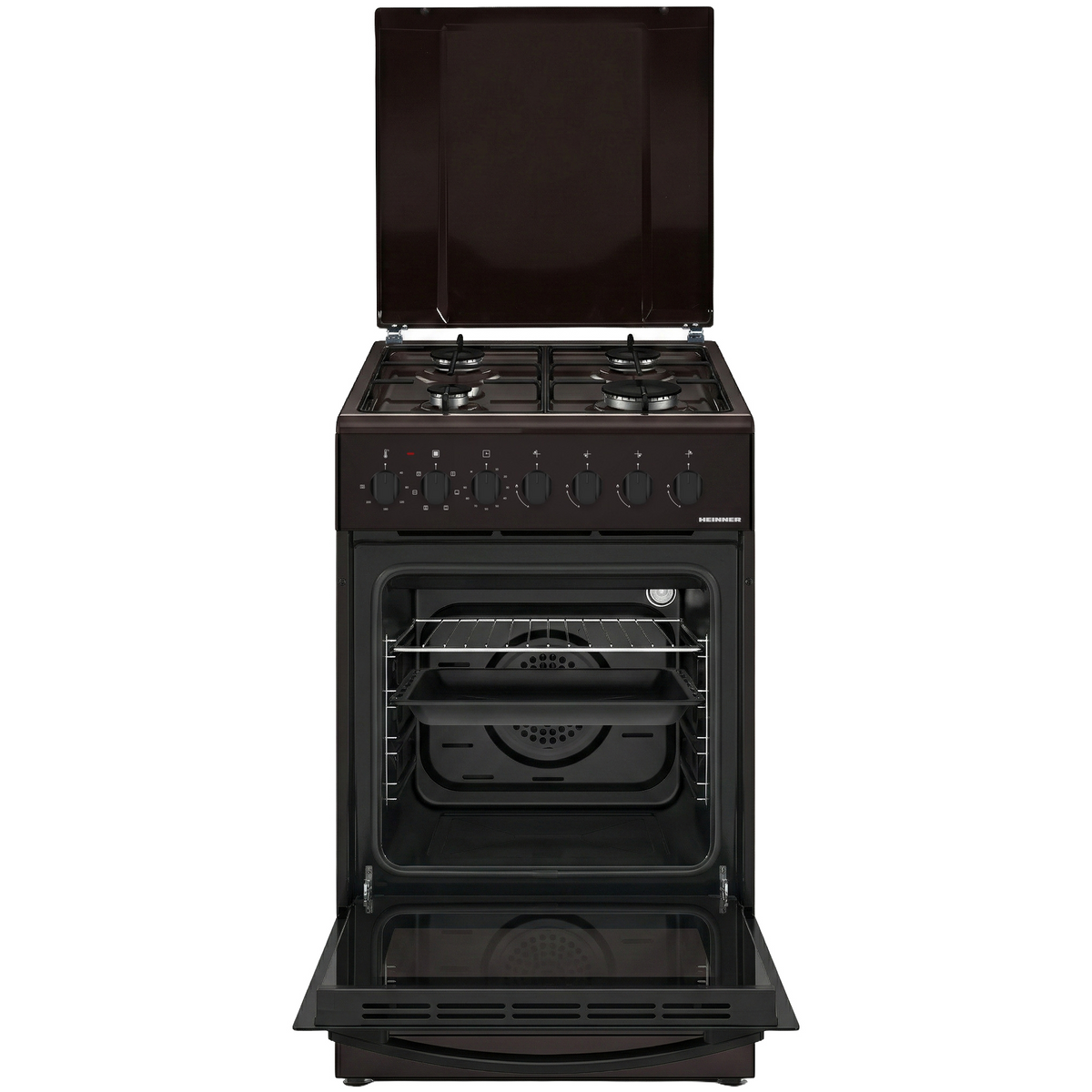 Heinner Gasherd HFSC-S60LITGC-BRW – 4 Brenner – Elektro-Backofen mit Grill – Bild 4