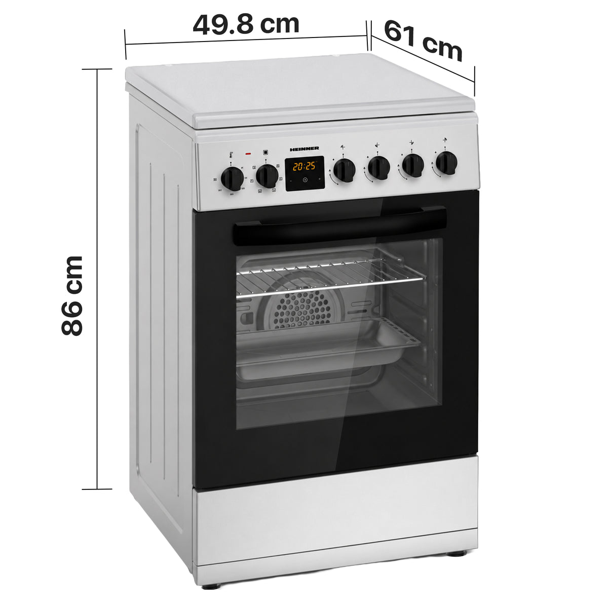 Heinner Gasherd HFSC-S65MIXFD-SL – 4 Brenner – Elektro-Ofen mit Grill – Bild 3