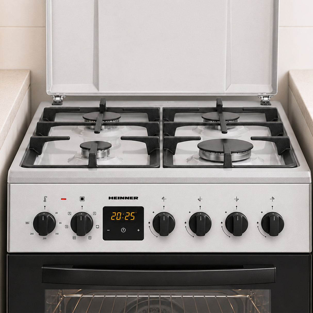 Heinner Gasherd HFSC-S65MIXFD-SL – 4 Brenner – Elektro-Ofen mit Grill – Bild 10