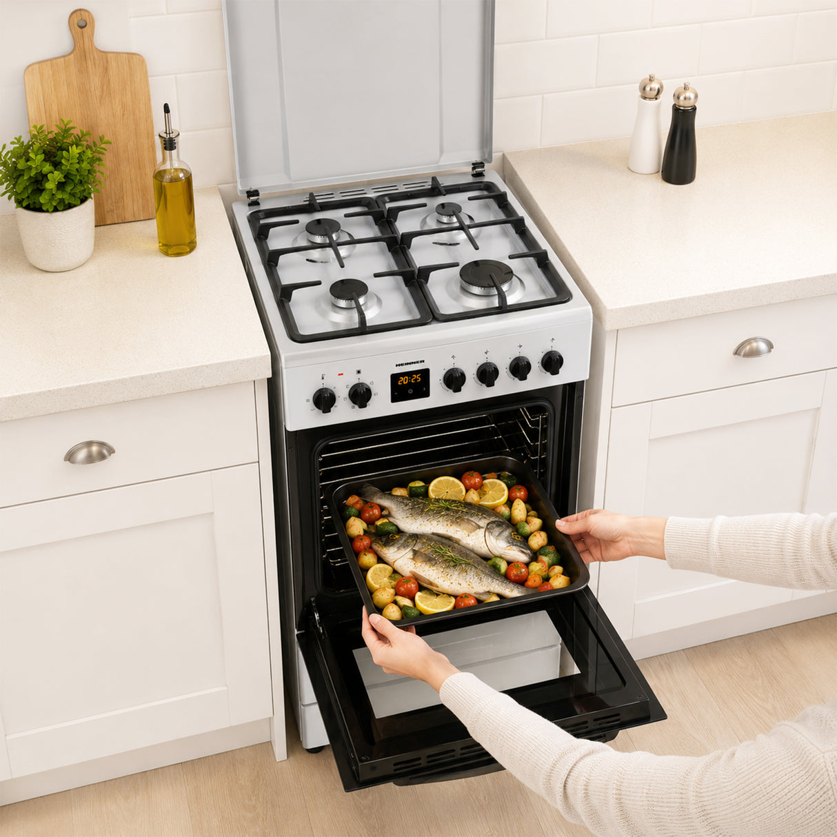 Heinner Gasherd HFSC-S65MIXFD-SL – 4 Brenner – Elektro-Ofen mit Grill – Bild 11